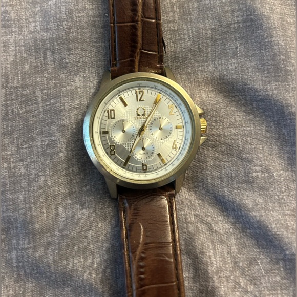 Legion Mens Brown Leather Strap Watch - Picture 1 of 7